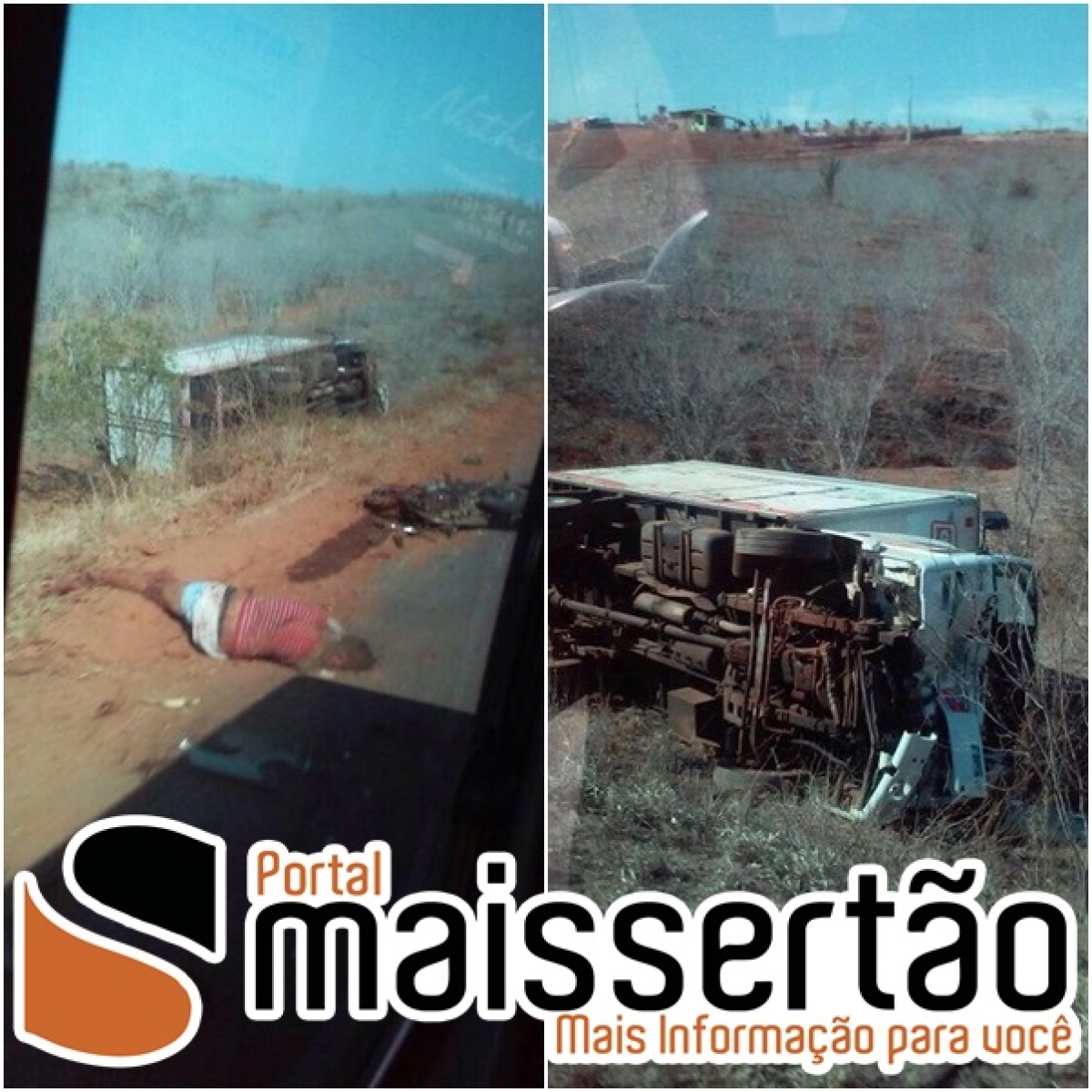 Acidente deixa homem gravemente ferido na rota do sertão (Imagem: Portal Mais Sertão)