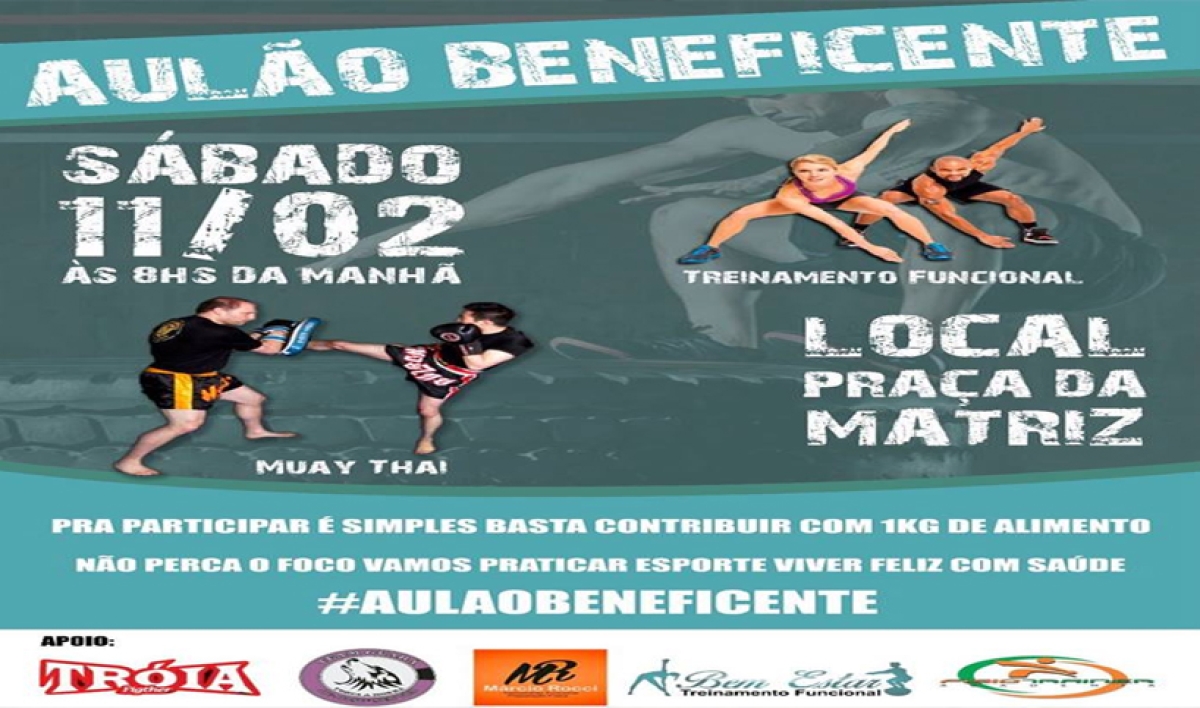 Aulão beneficente, com treinamento funcional e Muay Thai em São Cristóvão(Imagem: Divulgação)