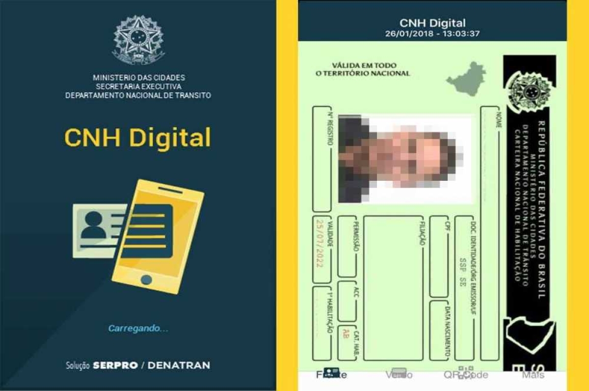 A versão é gratuita e armazena as mesmas informações da carteira impressa (Imagem: Detran/SE)