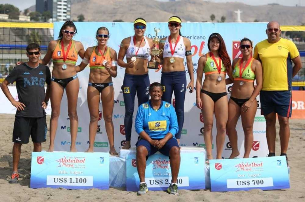 Vôlei de Praia: sergipana é campeã sul-americana em Lima (Foto: Confederação Sul-Americana de Voleibol)