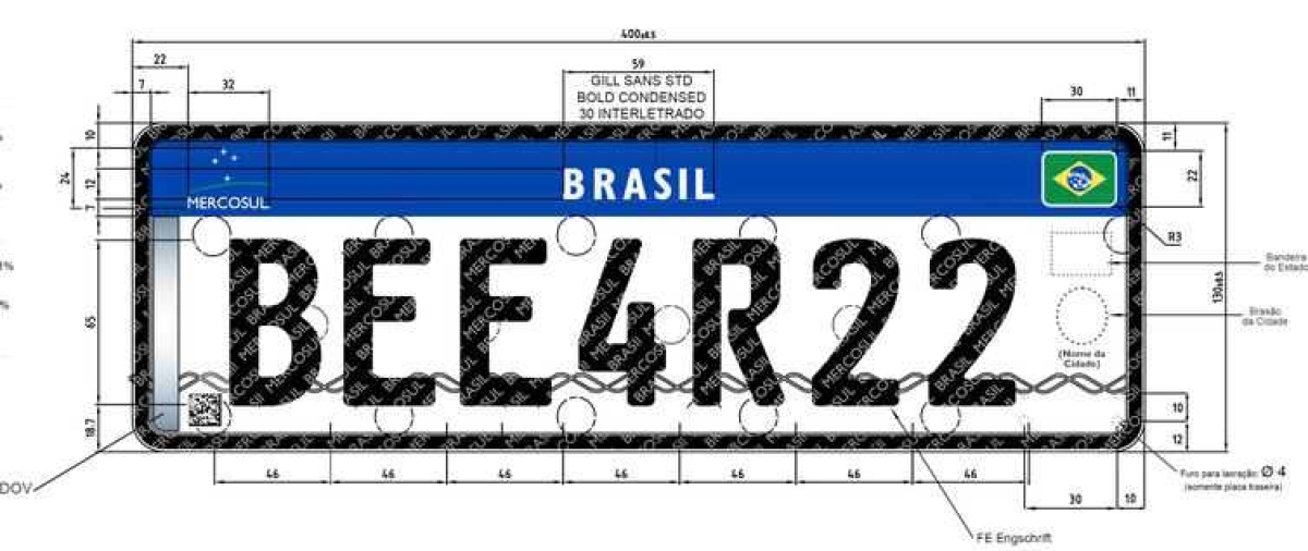 Placa Mercosul (Imagem: Divulgação/ Mercosul)