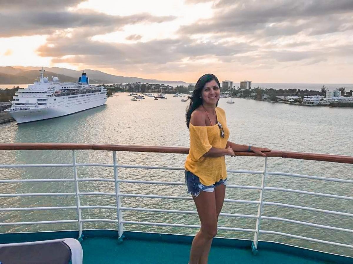 O por do sol na partida da Jamaica (Foto: Carla Passos)