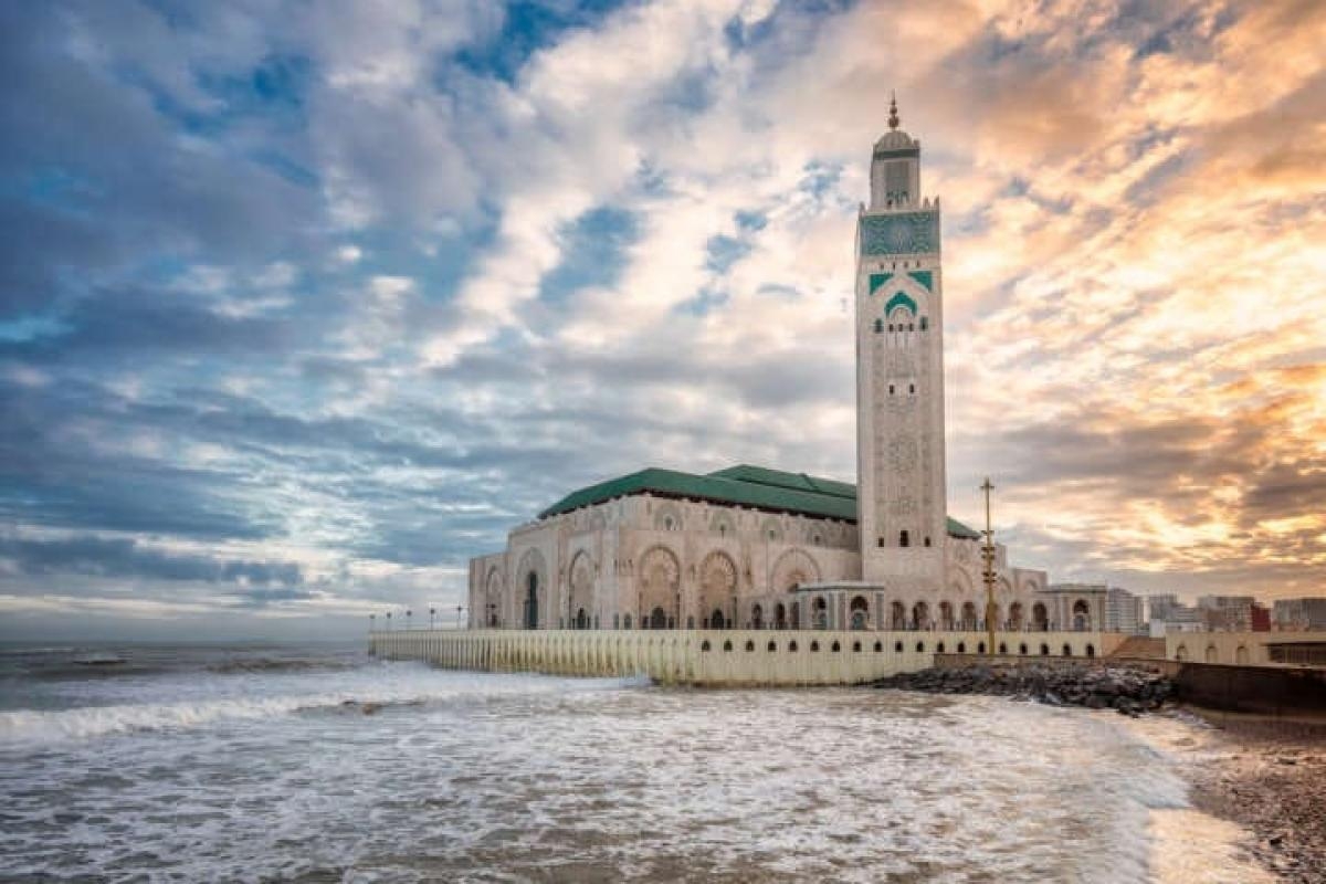 Mesquita Hassan II,, em Casablanca a mais alta do mundo e a única a beira mar (Foto: Carla Passos)
