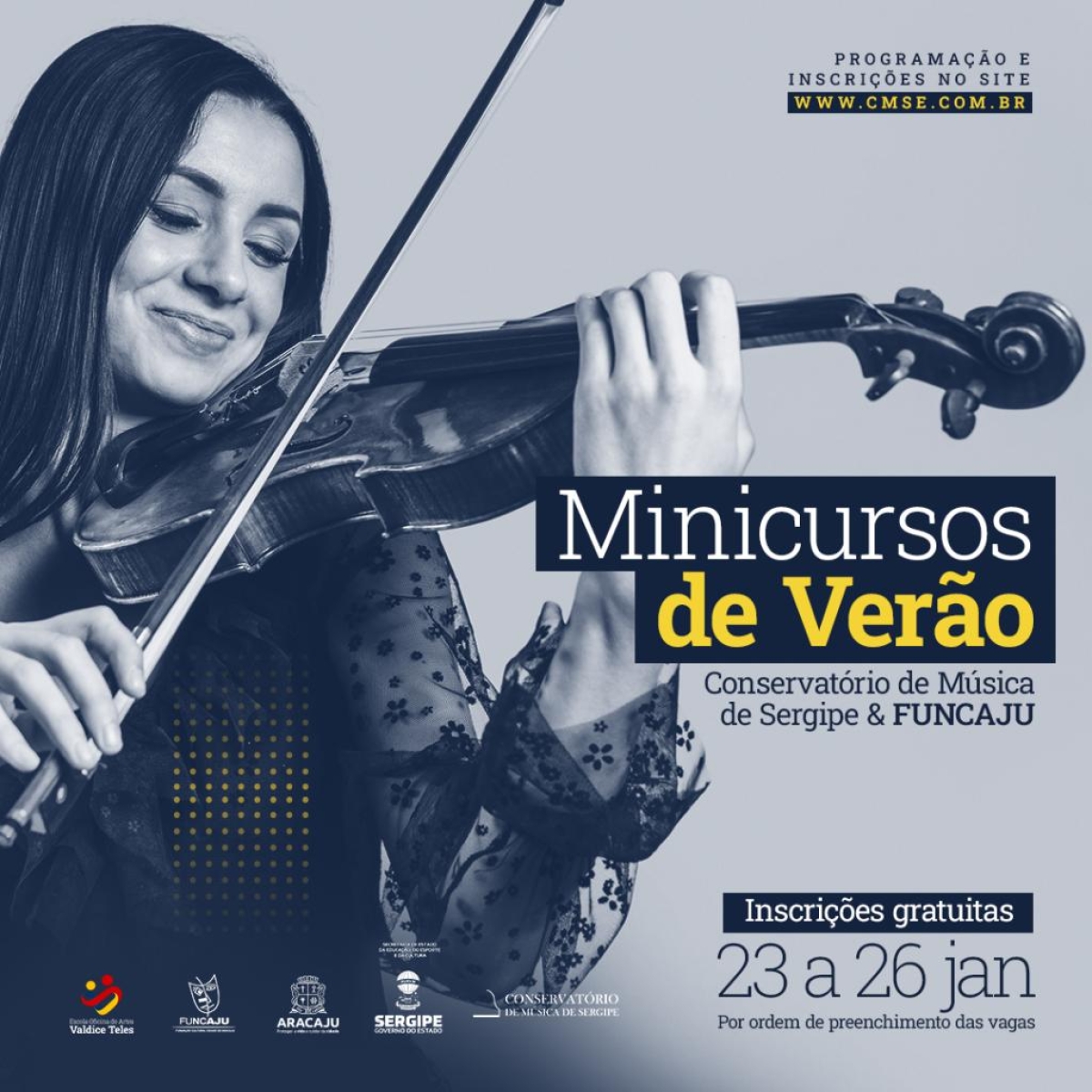 Funcaju e Conservatório de Música abrem inscrições para Minicursos de Verão - Arte: Ascom Funcaju