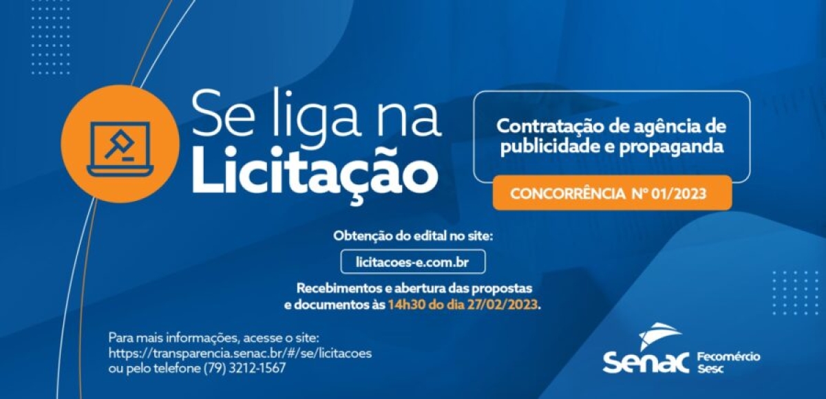 Senac/SE publica edital de licitação para agência de publicidade - Imagem: Senac/SE