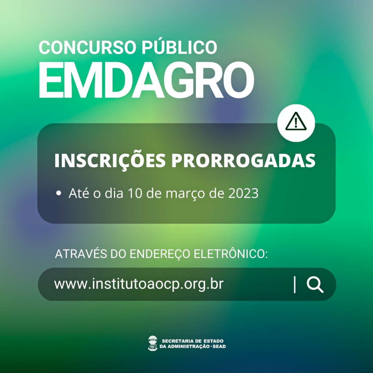 O concurso oferta 55 vagas, sendo 35 para o cargo de técnico agrícola, dez para engenheiro agrônomo e dez para médico veterinário - Imagem: Divulgação | Sead/SE