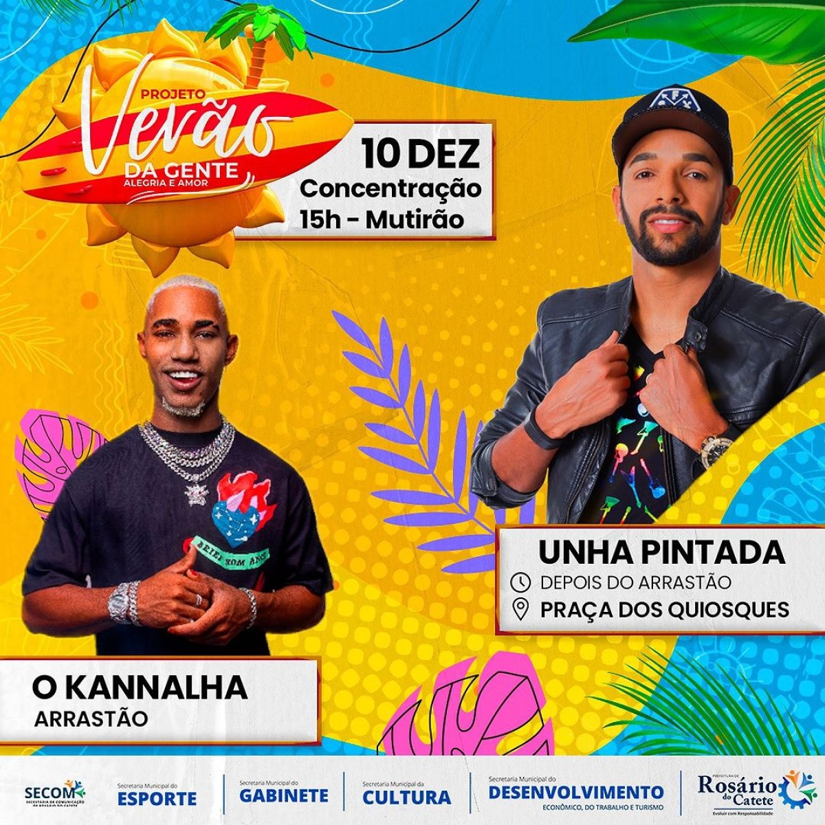 O Kannalha e Unha Pintada fazem abertura do Projeto Verão da Gente de Rosário do Catete - Imagem: Divulgação