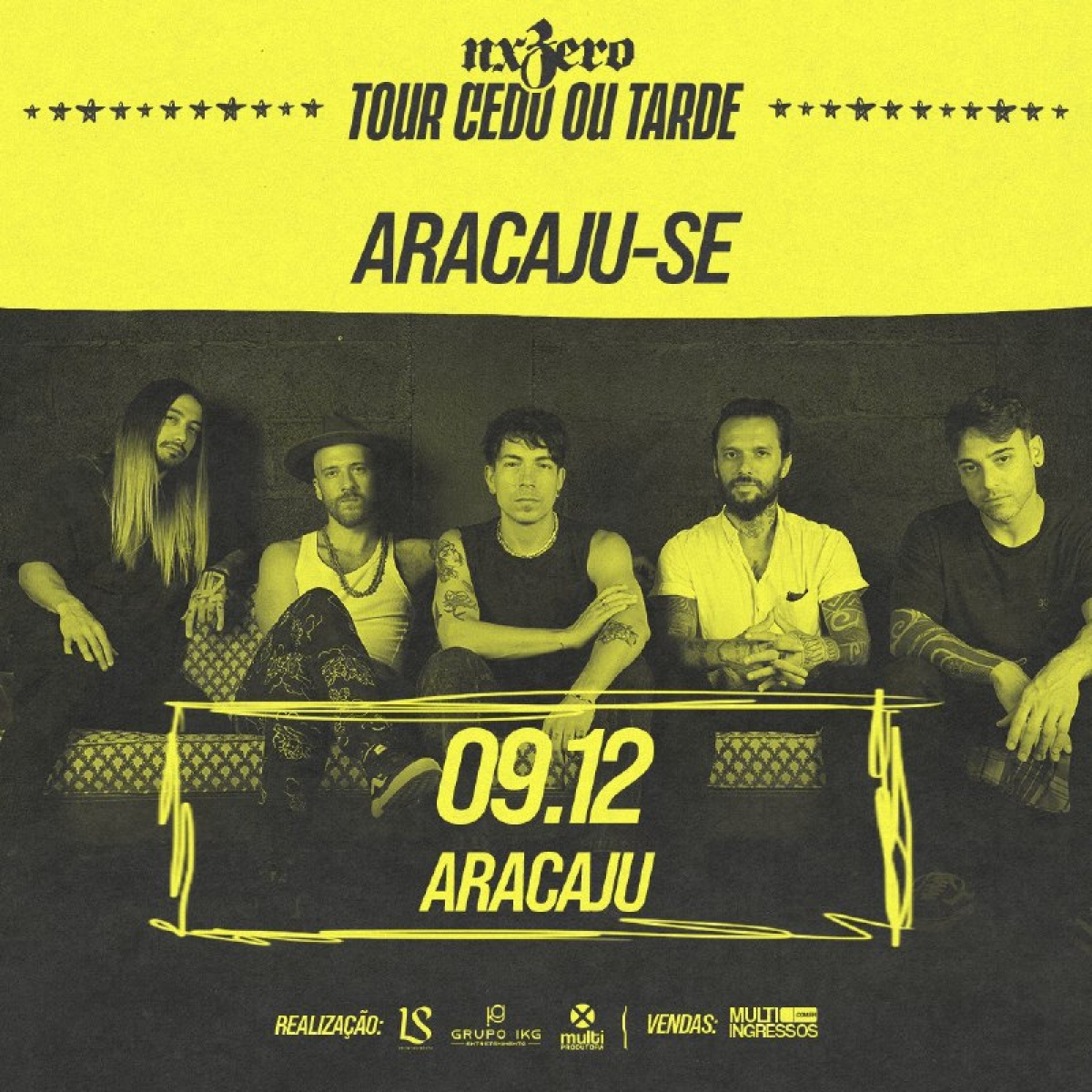 Turnê "Cedo ou Tarde" de NX Zero chega a Aracaju - Imagem: Divulgação