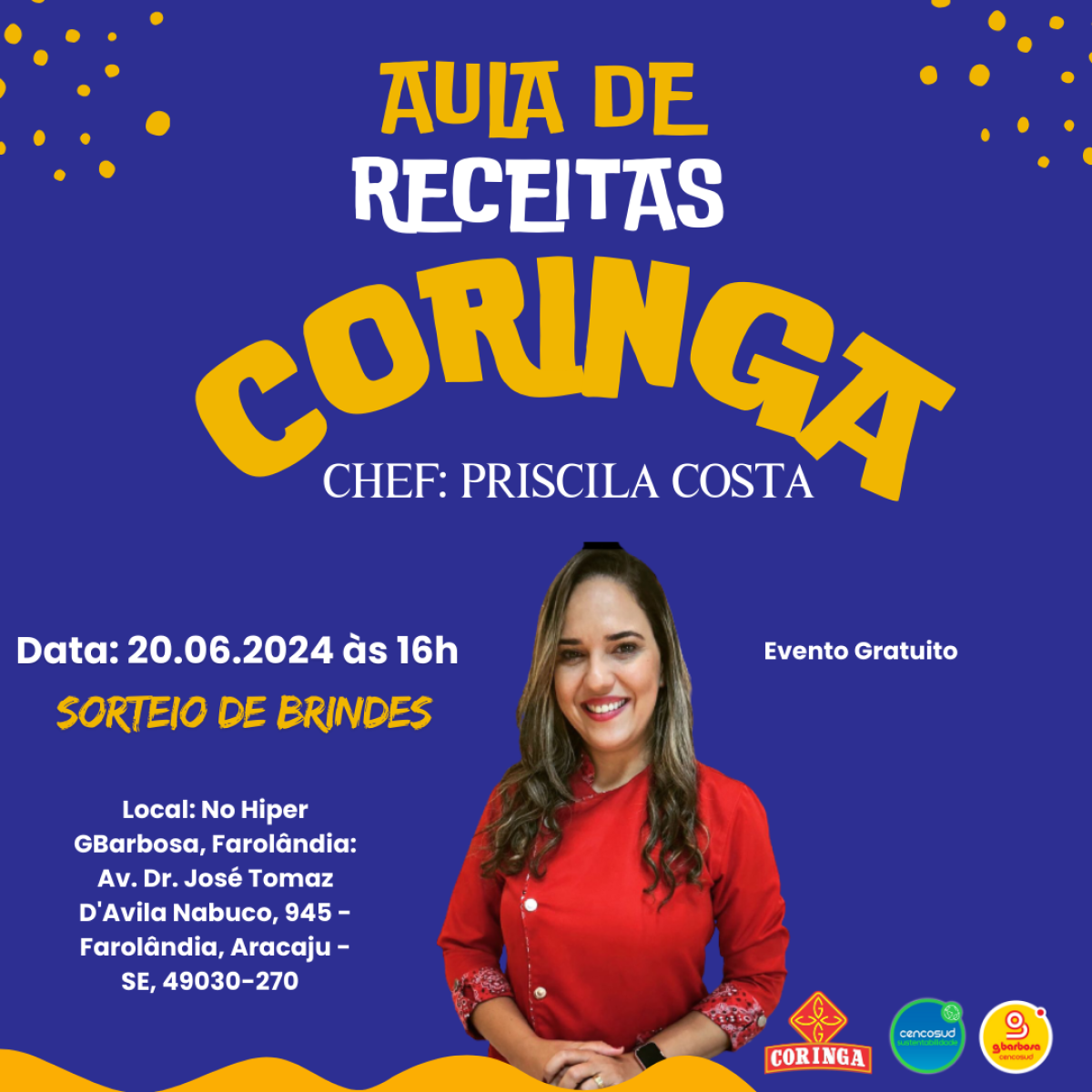 Instituto Cencosud Sustentabilidade e Coringa vão realizar aula de culinária junina - Foto: Assessoria/Divulgação
