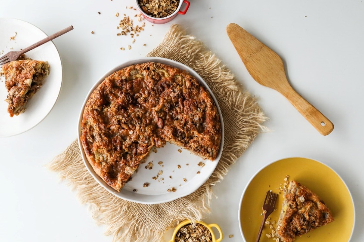 Torta de banana com doce de leite e granola - Foto: Divulgação