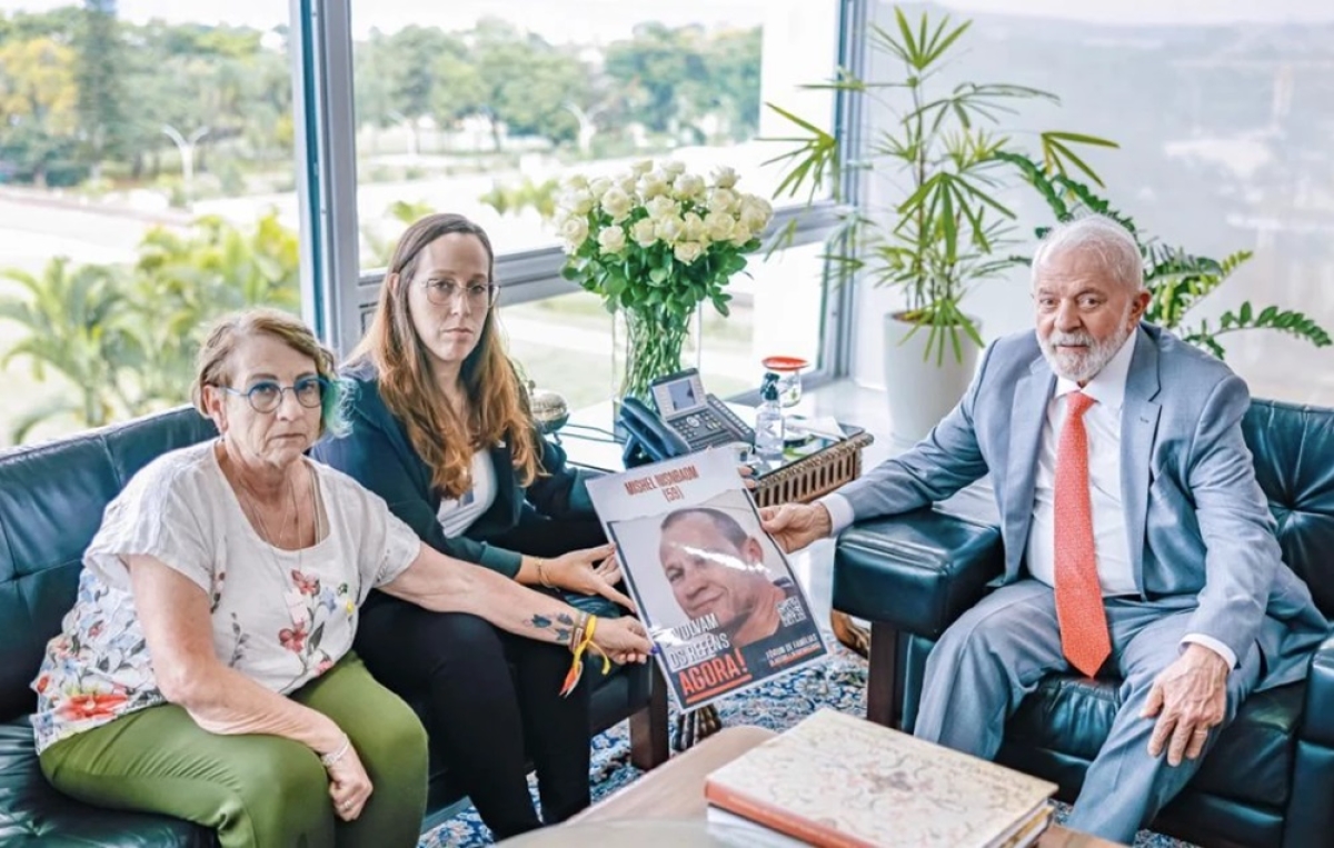 Lula com Mary Shohat e Hen Mahluf, a irmã e a filha de Michel Nisembaum, brasileiro morto pelo Hamas - Foto: Ricardo Stuckert/PR