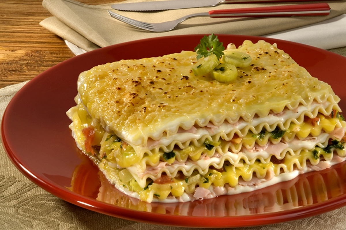 Lasanha ao Creme de Mandioquinha com Alho Poró -  Foto: Divulgação | Marca Vitarella
