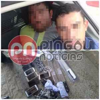 Gl�ria: homens s�o presos tentando lan�ar objetos dentro do pres�dio (Foto: Pingou Not�cias)