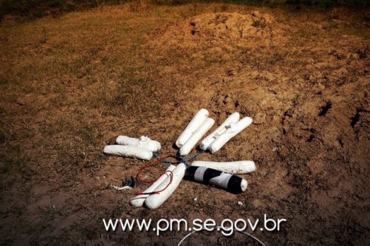 PM/Sergipe realiza interven��o para destrui��o de artefatos explosivos em Tobias Barreto (Imagem: PM/SE)
