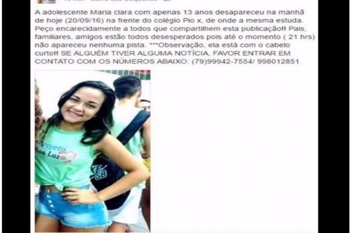 Apelo est� sendo feito por meio das redes sociais (Foto: Divulga��o/Facebook)