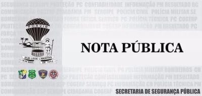 Nota � imprensa: Sobre dados divulgados no Anu�rio Brasileiro de Seguran�a P�blica (Imagem: SSP/SE)