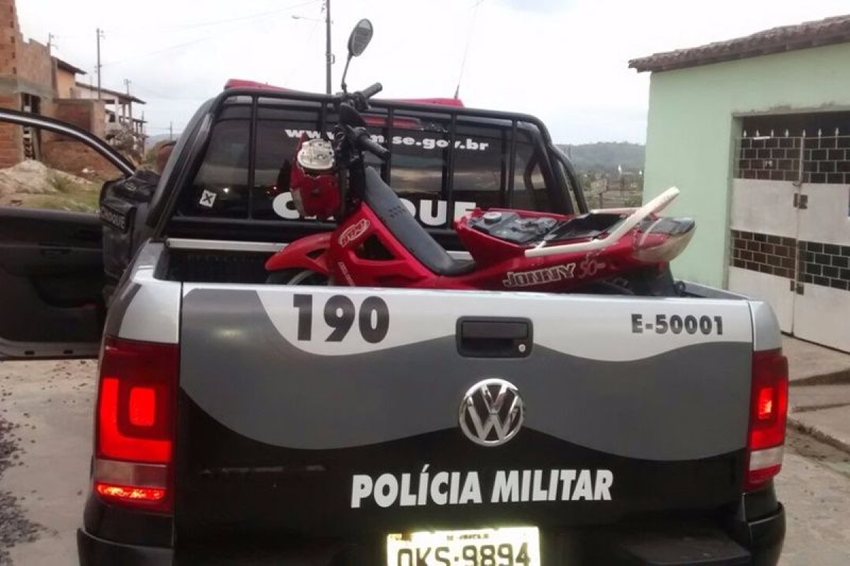 PM/Sergipe apreende ciclomotor com irregularidades em S�o Crist�v�o (Imagem: PM/SE)