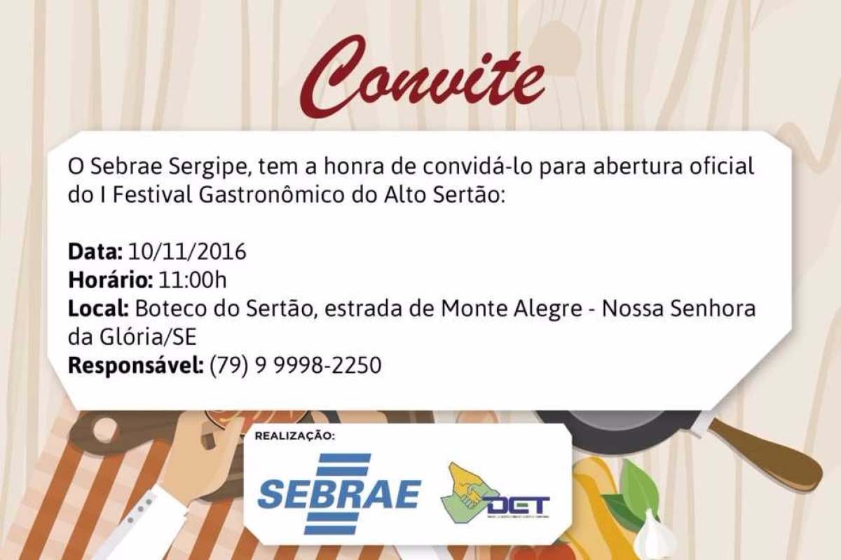 Sebrae promove Festival Gastron�mico do Alto Sert�o (Imagem: Divulga��o)
